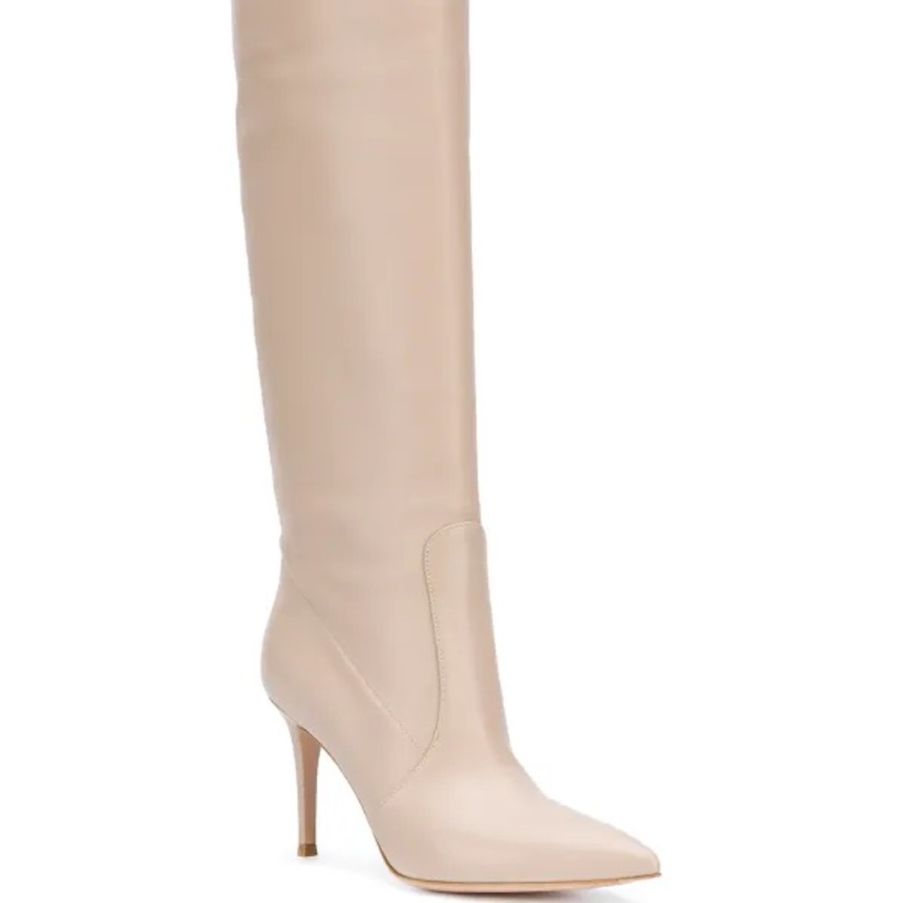 Gianvito Rossi 85 Leather Knee High Heeled Boots